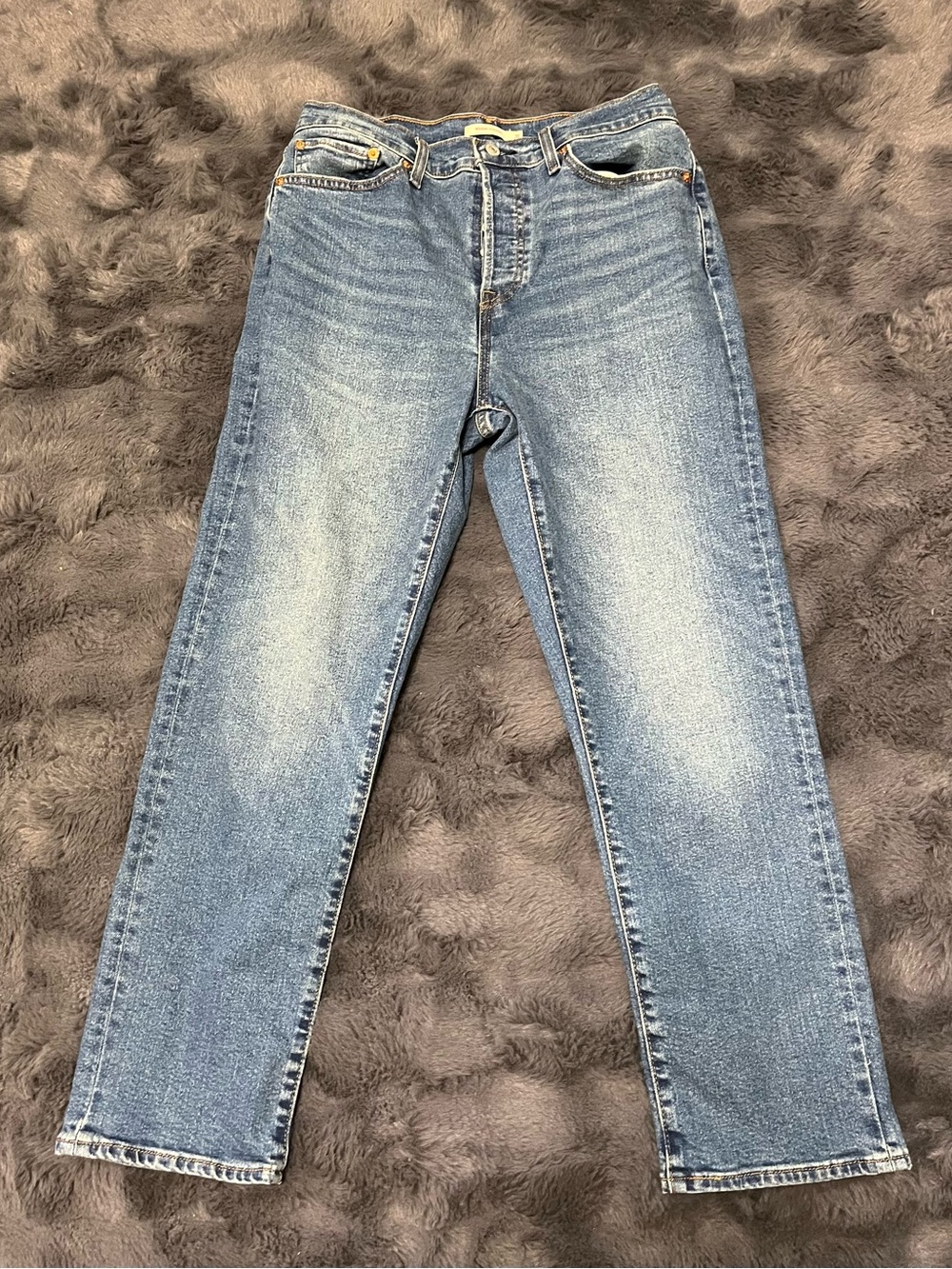 Levi’s Women Wedge Straight Stretch Jeans Cotton Blend size 31/28 Blue - Picture 4 of 16